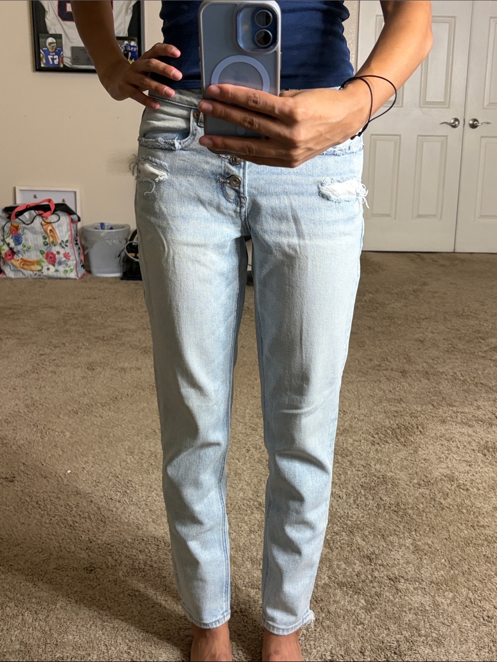 American Eagle Outfitters Light Blue Straight Leg Jeans